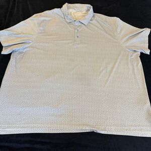 Vineyard Vines Performance Polo Shirt Mens 5XB Blue White Geometric Floral Print